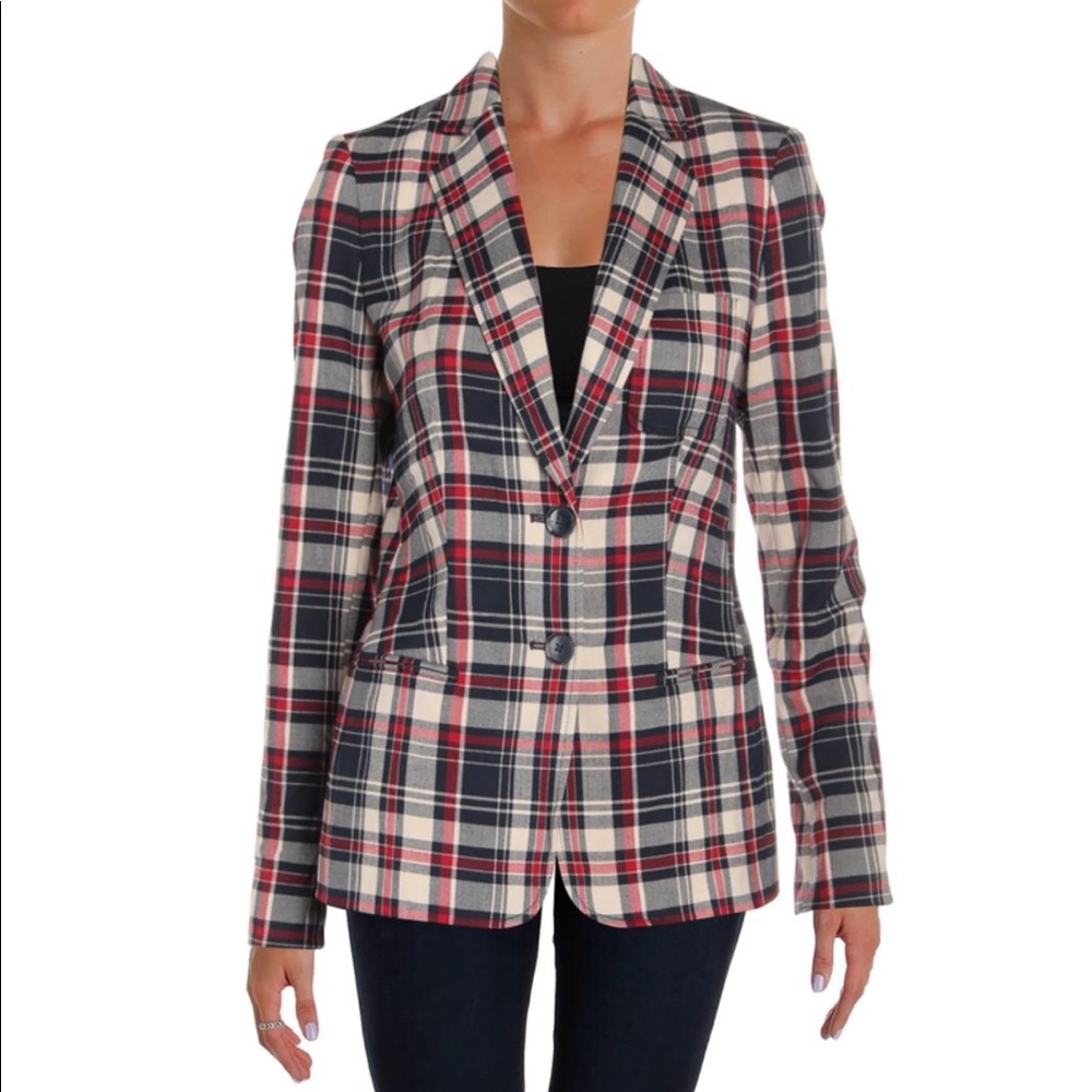Tommy Hilfiger Women’s Plaid Two-Button Blazer